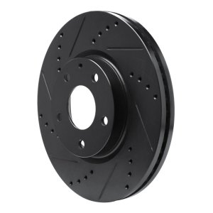 Mazda 6 Brake Rotor (1) - Front Left - R1 Concepts - Drilled & Slotted - Black - `13-`19